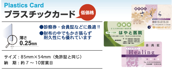 Plastics Card プラスチックカード